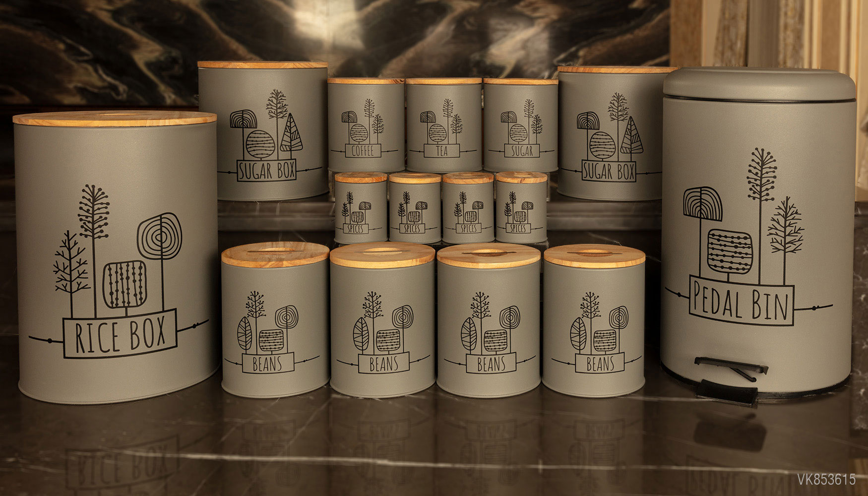 سرویس های آشپزخانه در چوبی 15 پارچه