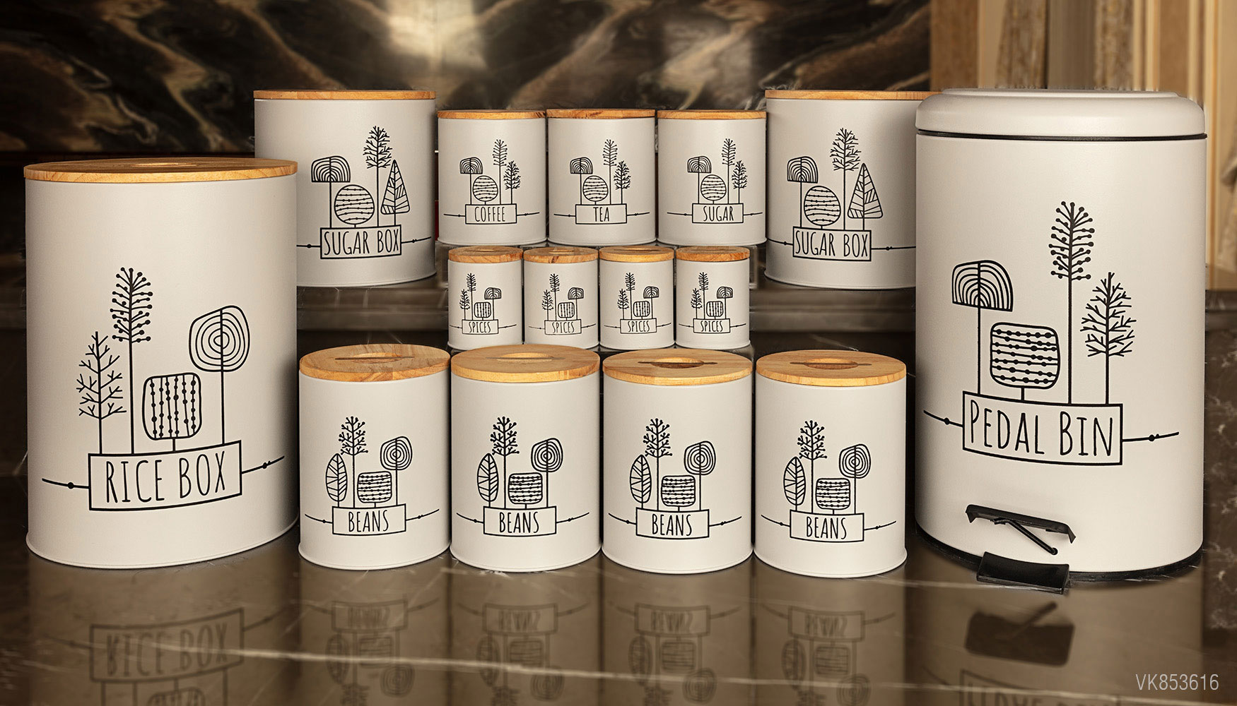 سرویس های آشپزخانه در چوبی 15 پارچه