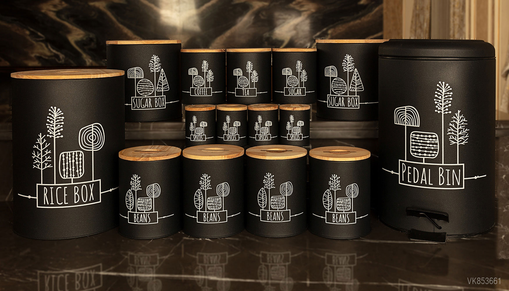 سرویس های آشپزخانه در چوبی 15 پارچه