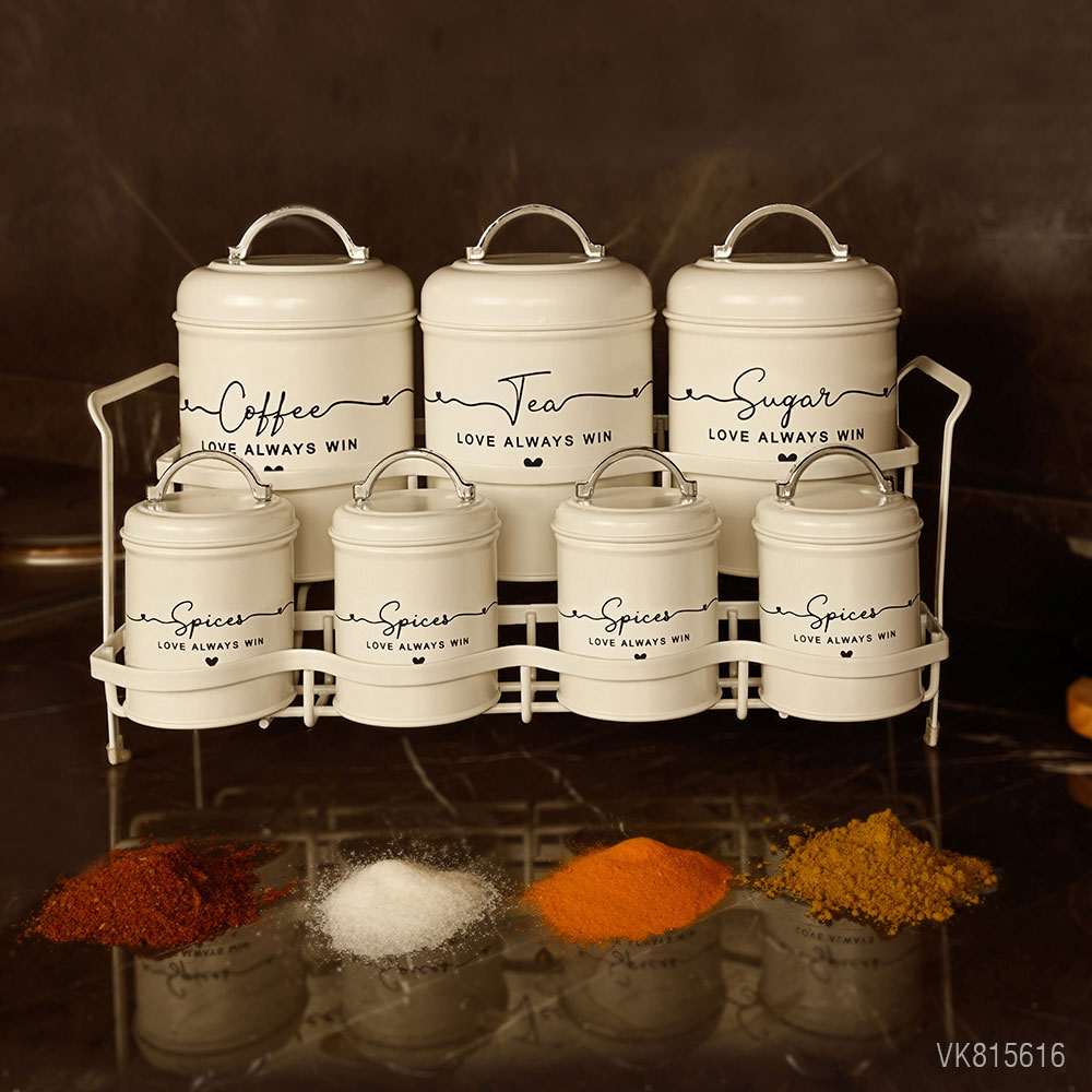 سرویس آشپزخانه هفت +یک پارچه پاسماوری در چوبی طرح لاو